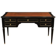 French Louis XVI Ebonized Desk