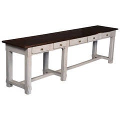 19th Century 99" Long Console Table from Beaujolais