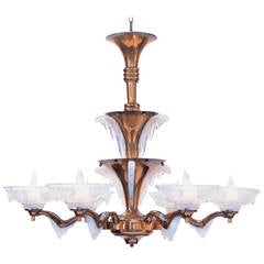 Atelier Petitot Copper and Glass Chandelier