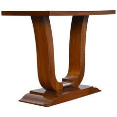 French Art Deco Walnut Side Table