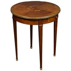 Antique Louis XVI Floral Marquetry Top Table