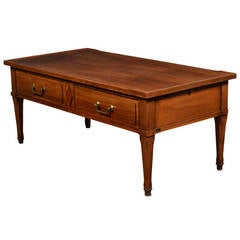 French Directoire Style Solid Walnut Coffee Table