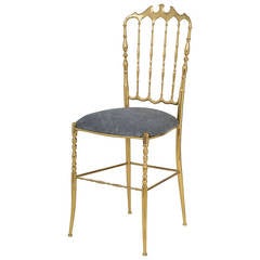 Italian Gilt Brass Chiavari Side Chair