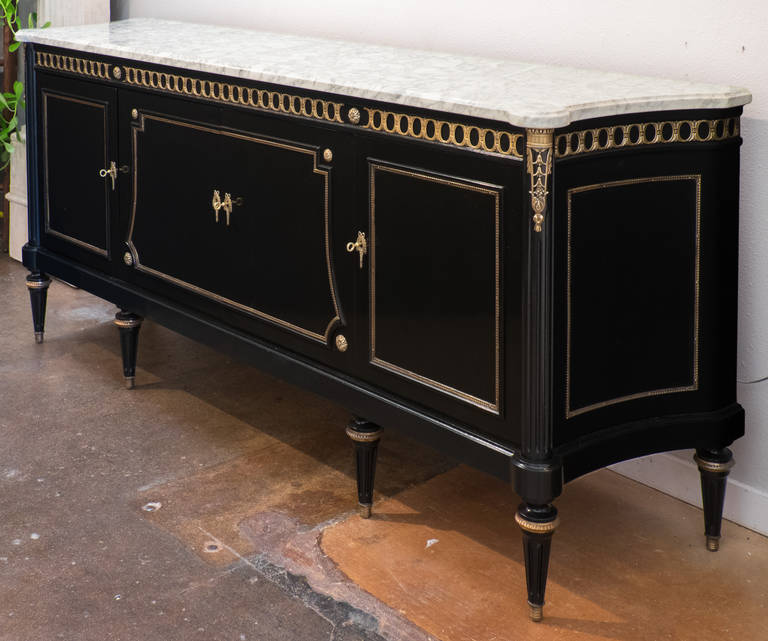 Mid-20th Century Grand Louis XVI Marble-Top Buffet