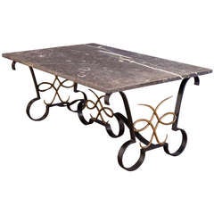French Vintage Coffee Table in the Manner of Poillerat