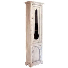 French Antique Painted Clock Cabinet