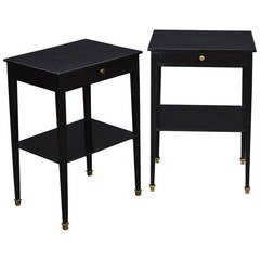 French Directoire Style Ebonized Side Tables