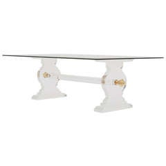 French Lucite and Glass Coffee Table