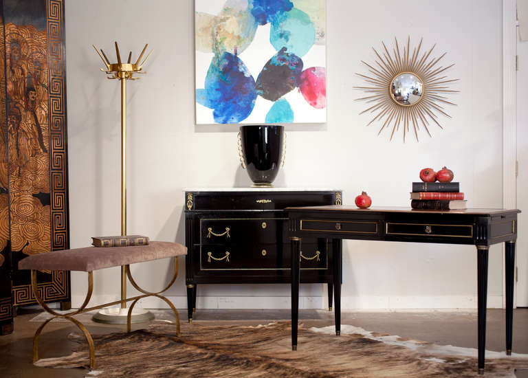 Antique Spanish Gold Leafed Forged Iron Bench