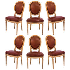 Stunning French Louis XVI Set of Six Dining Chairs, circa 1880s