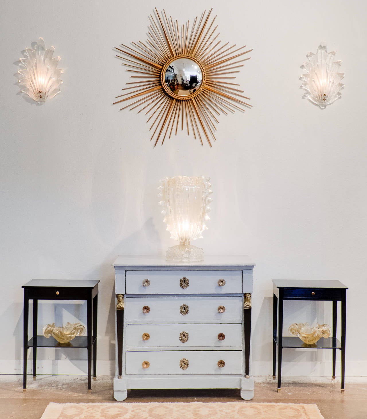 French Directoire Style Ebonized Side Tables