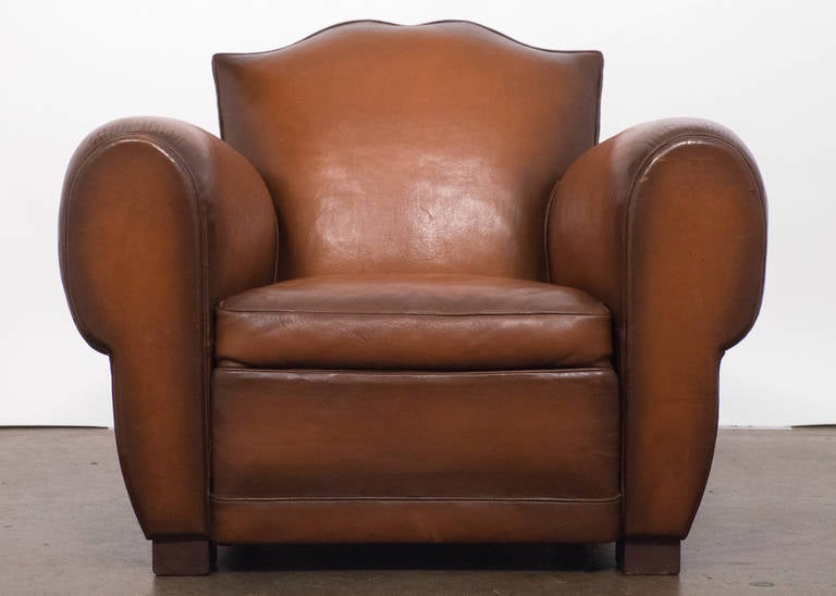 Mid-20th Century French Art Deco Perfect Pair of Club Chairs