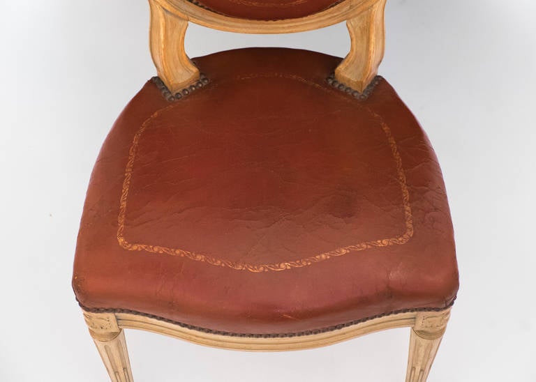 Stunning French Louis XVI Set of Six Dining Chairs, circa 1880s 3