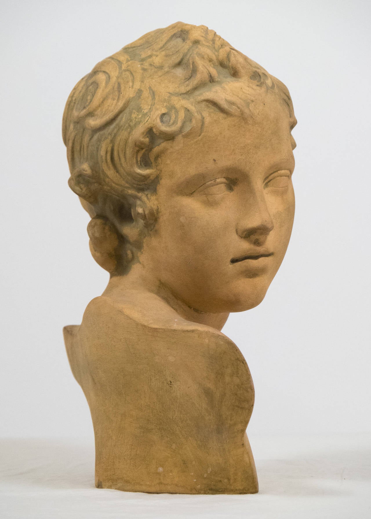 Neoclassical Revival French Antique Bust of Adonis