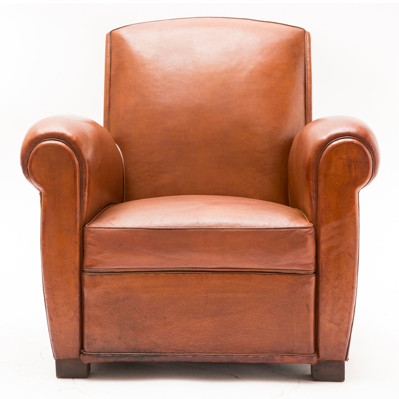 Art Deco Lambskin Leather Club Chair