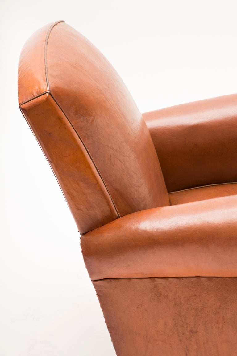 Art Deco Lambskin Leather Club Chair 1
