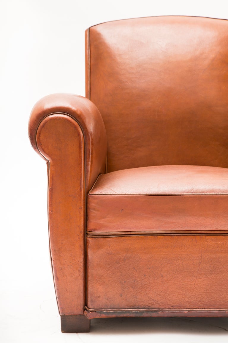 Art Deco Lambskin Leather Club Chair 3