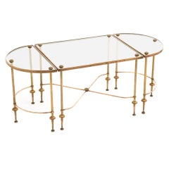 Maison Bagues Brass & Glass Coffee Table Set