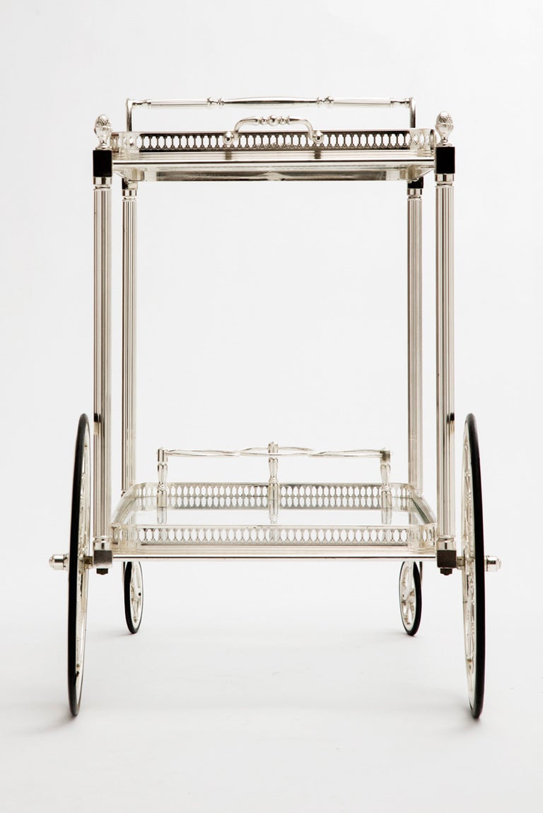 vintage silver bar cart