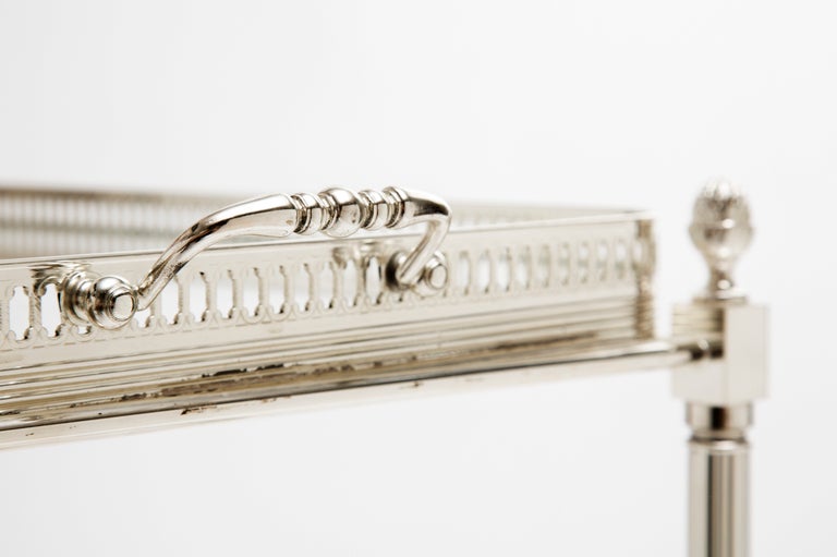 Mid-20th Century French Vintage Silver Plated Bar Cart