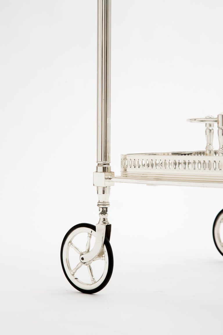 French Vintage Silver Plated Bar Cart 2
