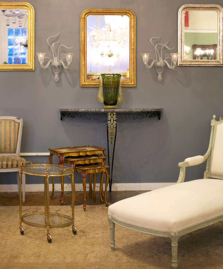 Pair of Iridescent Murano Glass Sconces by Venini