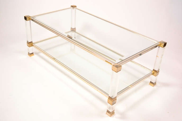 Mid-Century Modern Pierre Vandel Lucite Coffee Table