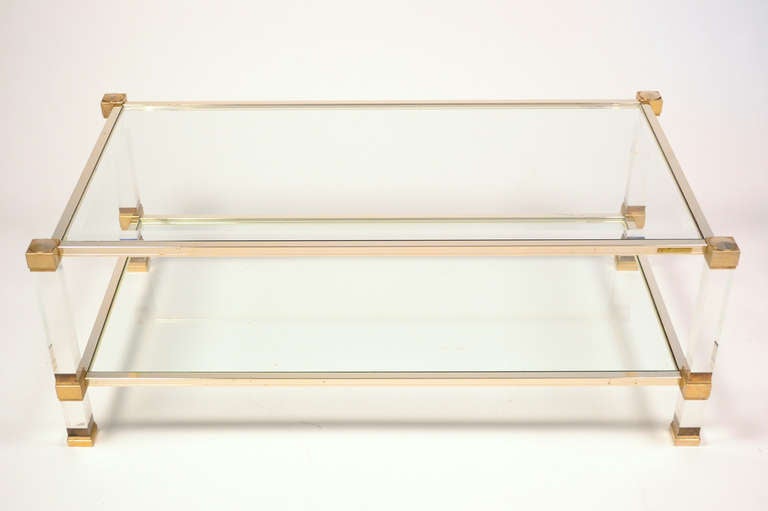 French Pierre Vandel Lucite Coffee Table