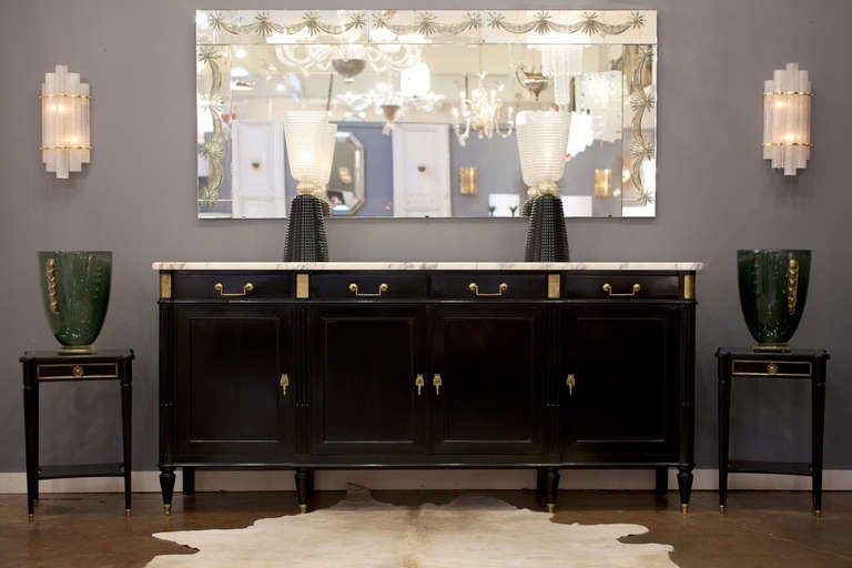 Paire de tables d'appoint Directoire de la Maison Hirsh, signées