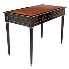 Louis XVI Ebonized & Leather Top Desk