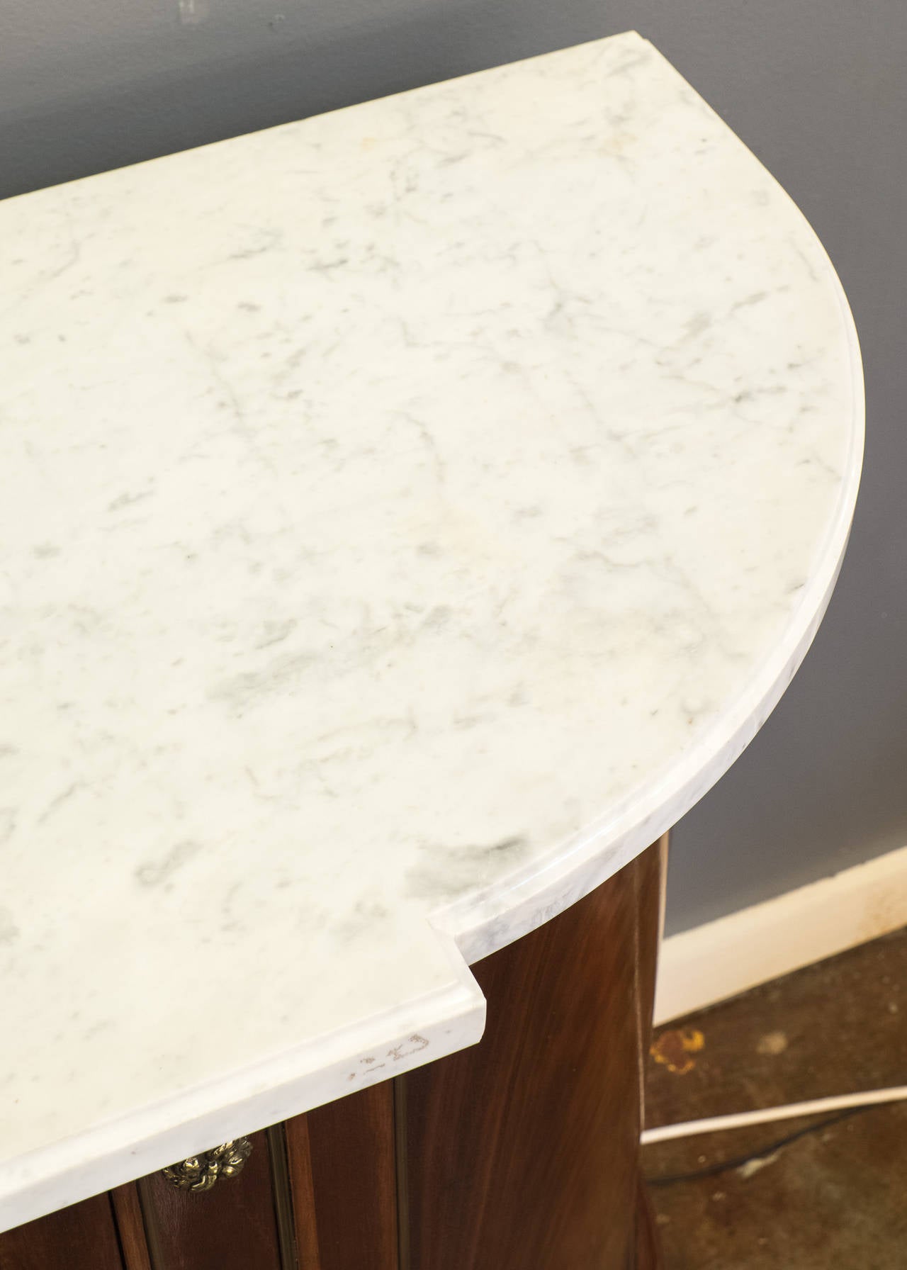 Louis XVI Style Carrara Marble-Top Cuban  Mahogany Sideboard 1
