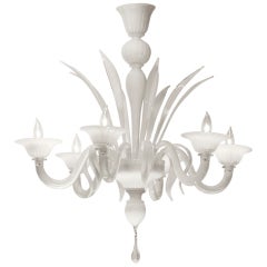 Opaline Murano Glass Chandelier 10
