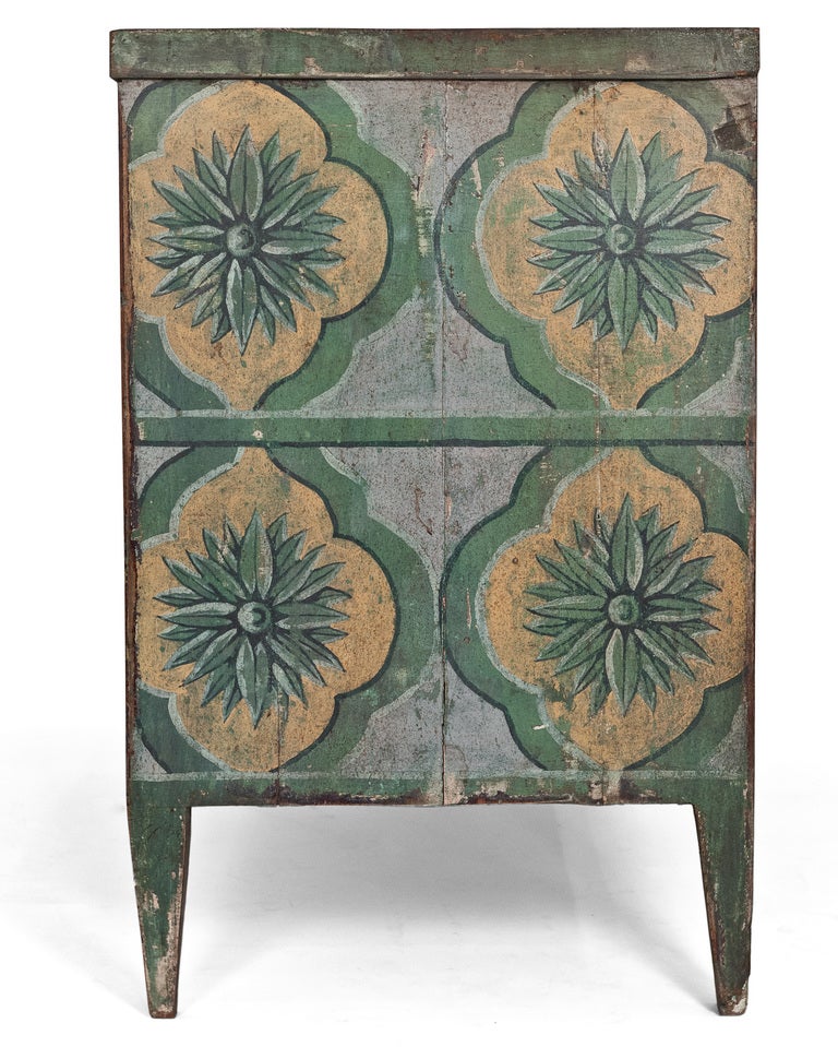 19th Century Spanish Hand Painted Fir Chest of Drawers