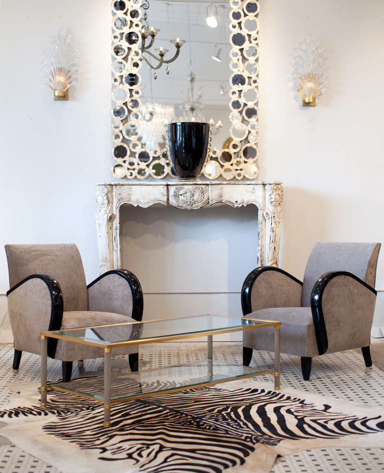 French Vintage Brass & Chrome Coffee Table