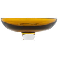 Vintage Murano Amber Glass Bowl