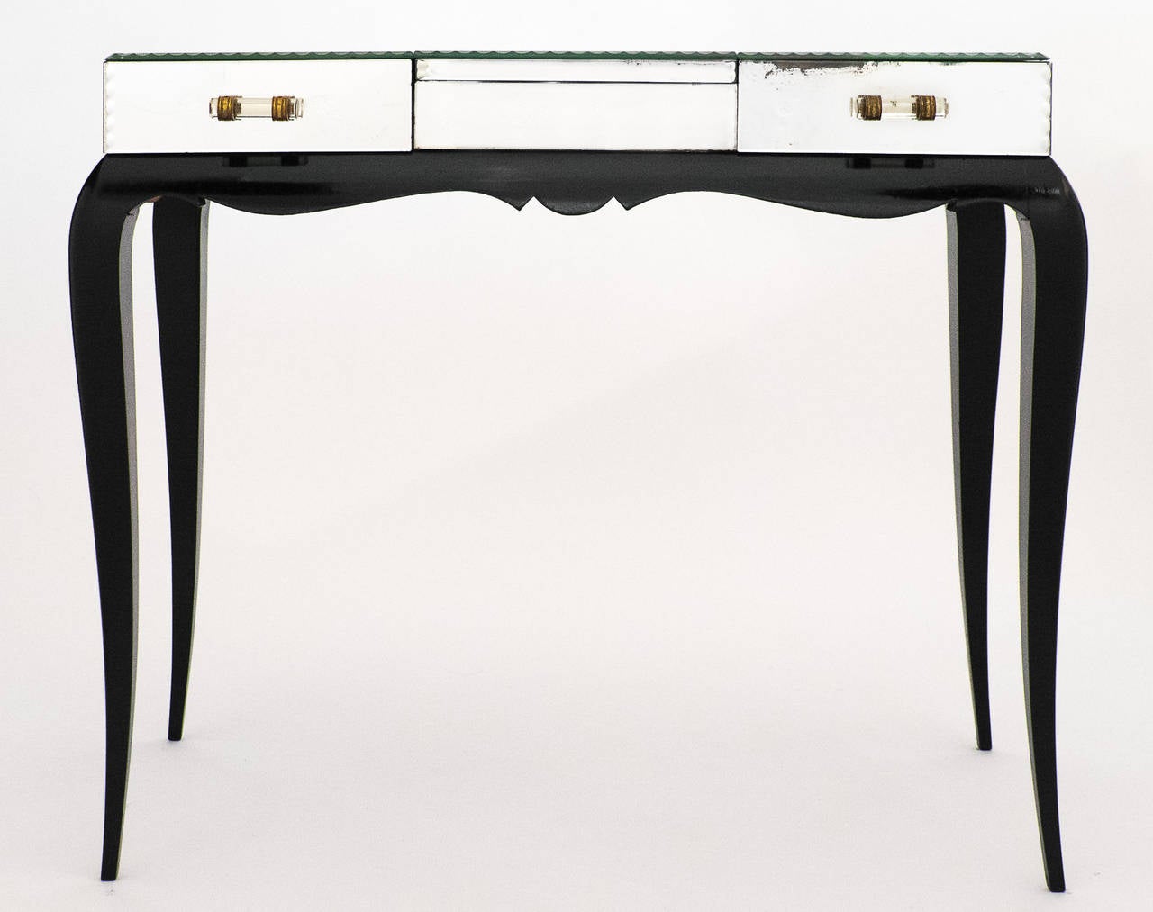 Mid-20th Century French Art Deco Mirrored Vanity Table