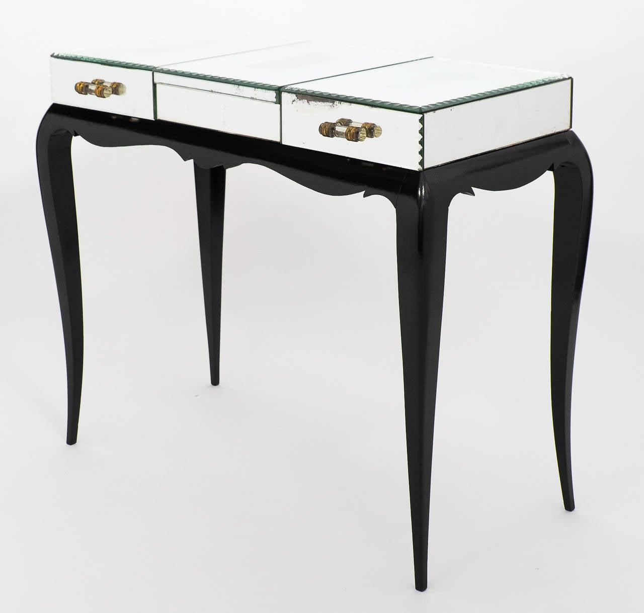 French Art Deco Mirrored Vanity Table 1