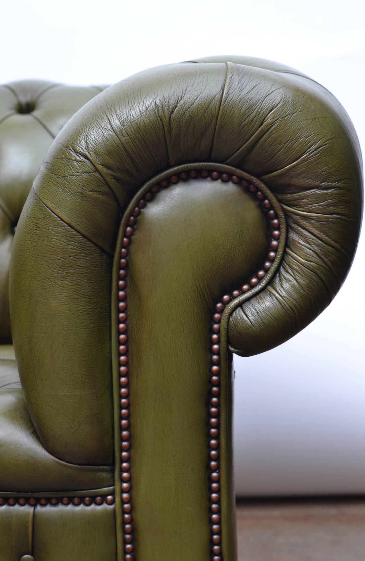 Vintage Pair of Leather Chesterfield Club Chairs at 1stDibs