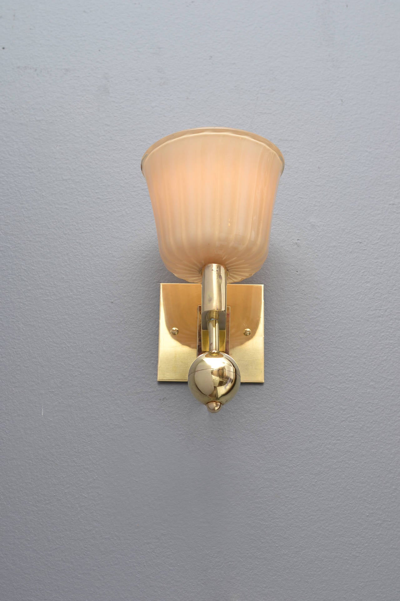 Murano Amber Barovier & Toso Stamped Sconces 1
