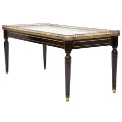 Antique Ebonized Louis XVI Marble Top Coffee Table