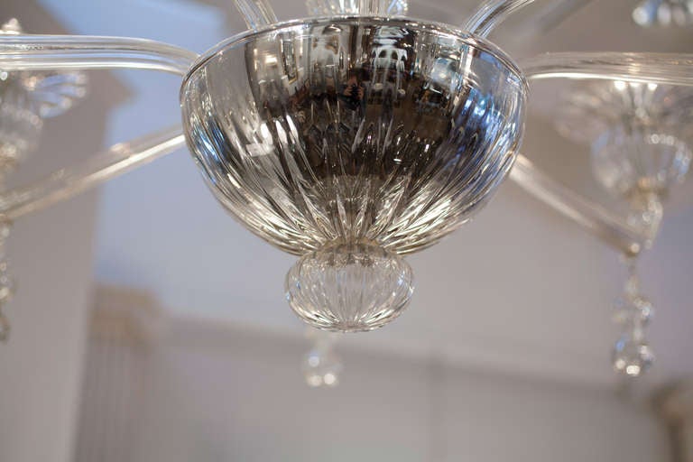 Murano Cristallo Pura Glass Chandelier by Barbini For Sale 4