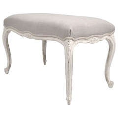 French Louis XV White and Gray Patina Bench