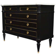 French Louis XVI Marble Top Chest in the Manner of Jansen