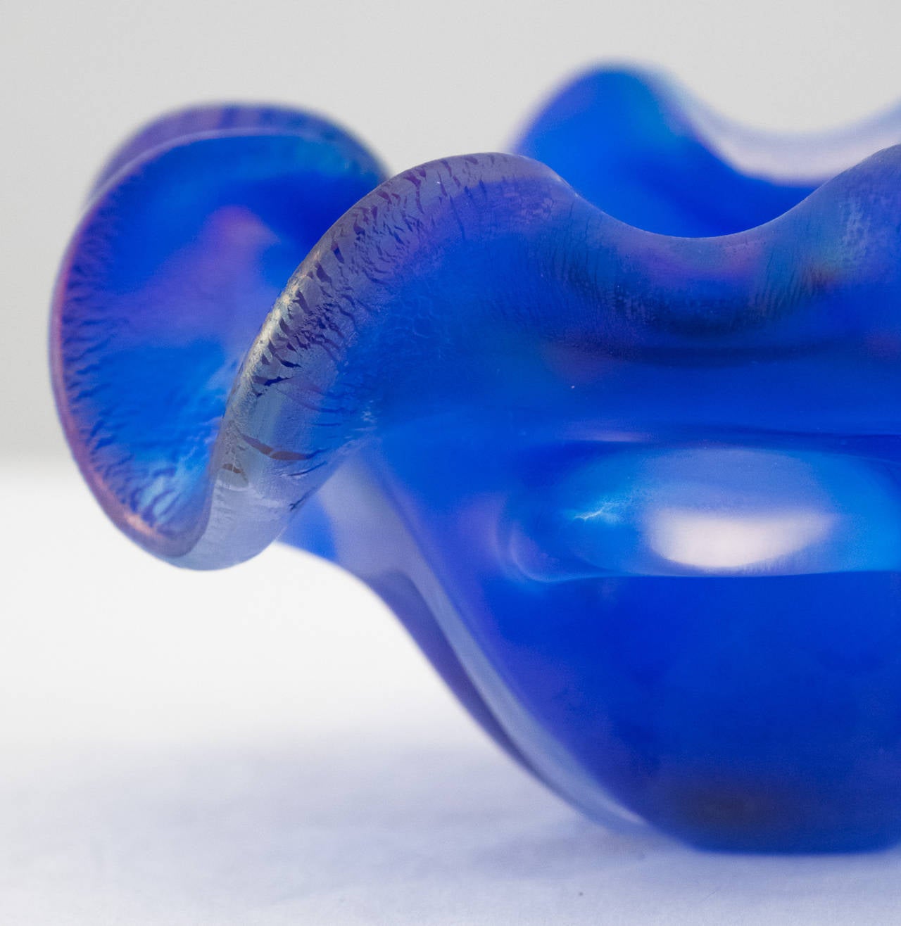 Iridescent Blue Murano Glass Bowl 4