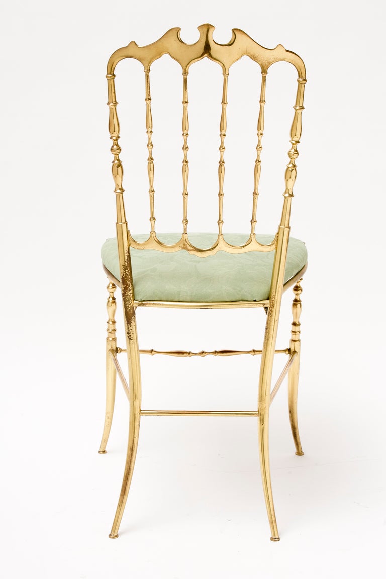 Mid-20th Century Pair of Vintage Brass Chiavari Chairs