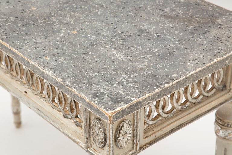 Italian Pair of Antique Silver Leaf Console Tables from Florence In Good Condition In Austin, TX
