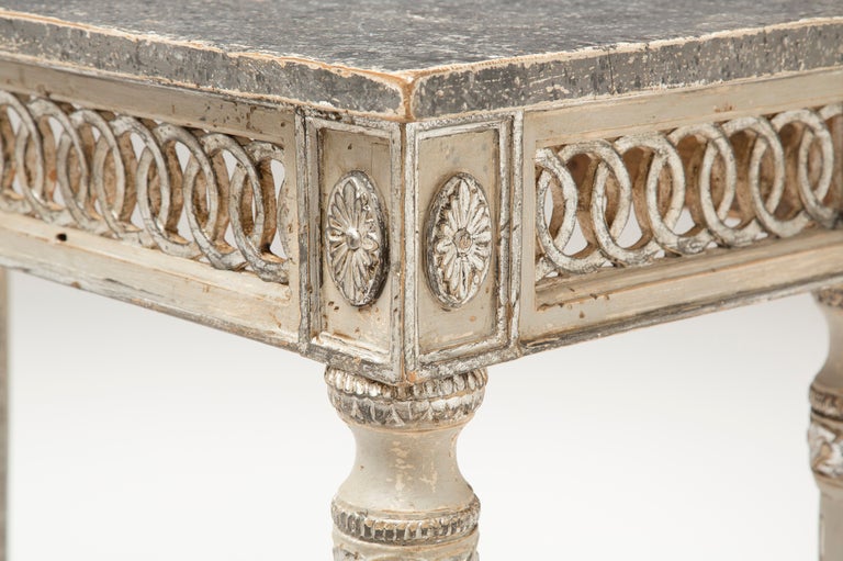 20th Century Italian Pair of Antique Silver Leaf Console Tables from Florence