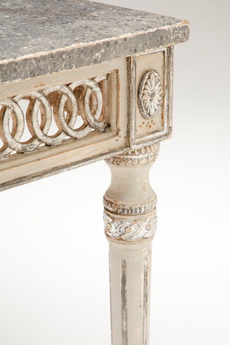 Italian Pair of Antique Silver Leaf Console Tables from Florence 1