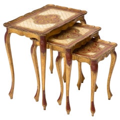 Antique Venetian Set of Painted Nesting Tables