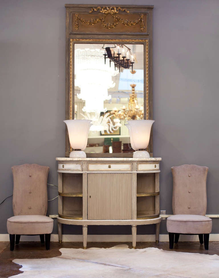 Louis XVI Carrara Marble Top Buffet